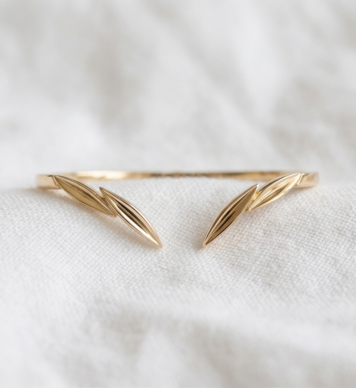 14K Gold Elongated Marquise Diamond Ring