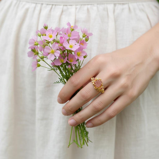 925 Sterling Silver Pink Tourmaline Ring, alternate angle
