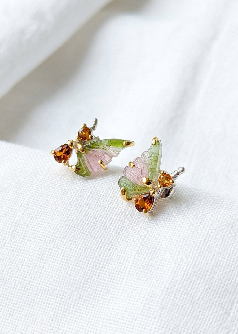 Gift wrapping for 925 sterling silver tourmaline stud earrings