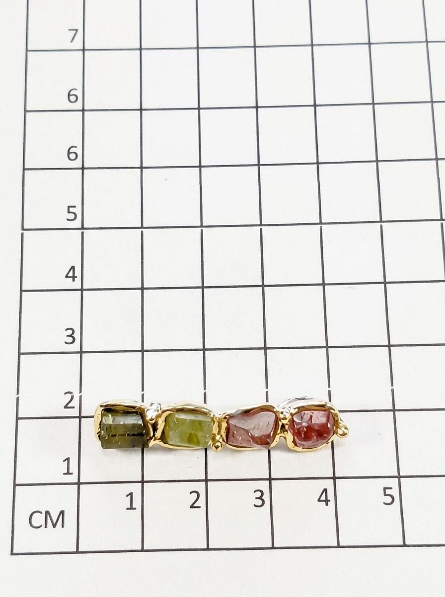 925 silver raw tourmaline necklace