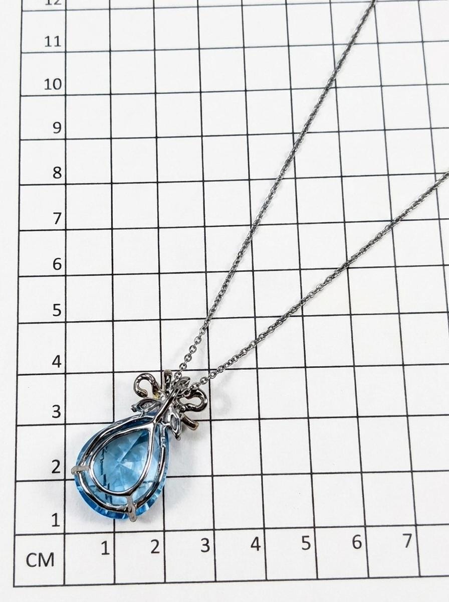 925 silver Swiss topaz teardrop necklace