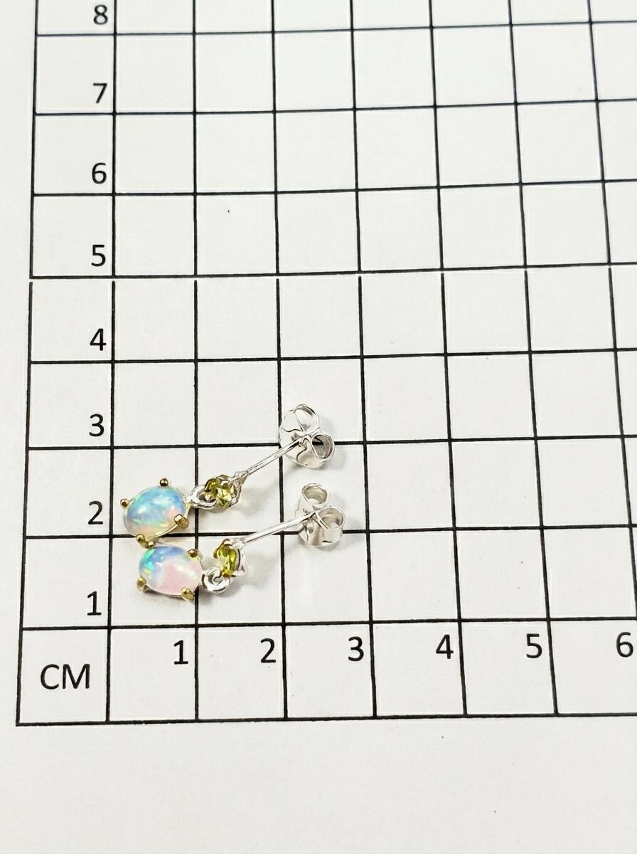 925 silver opal gemstone earrings