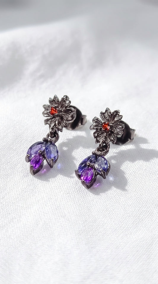 925 Silver Blue Iolite Earrings, alternate angle