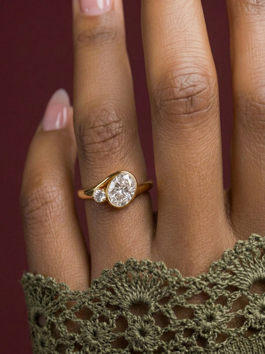 14K Gold Mother and Child Diamond Ring