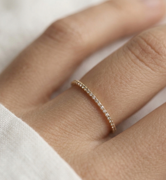 14K Gold Diamond Pave Ring