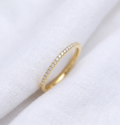 14K Gold Diamond Pave Ring
