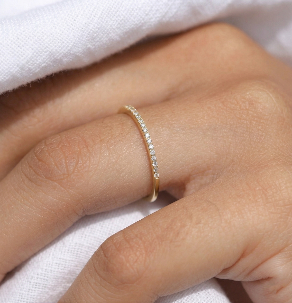 14K Gold Diamond Pave Ring