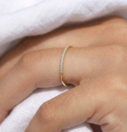 14K Gold Diamond Pave Ring
