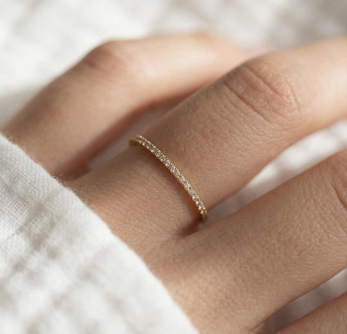 14K Gold Diamond Pave Ring