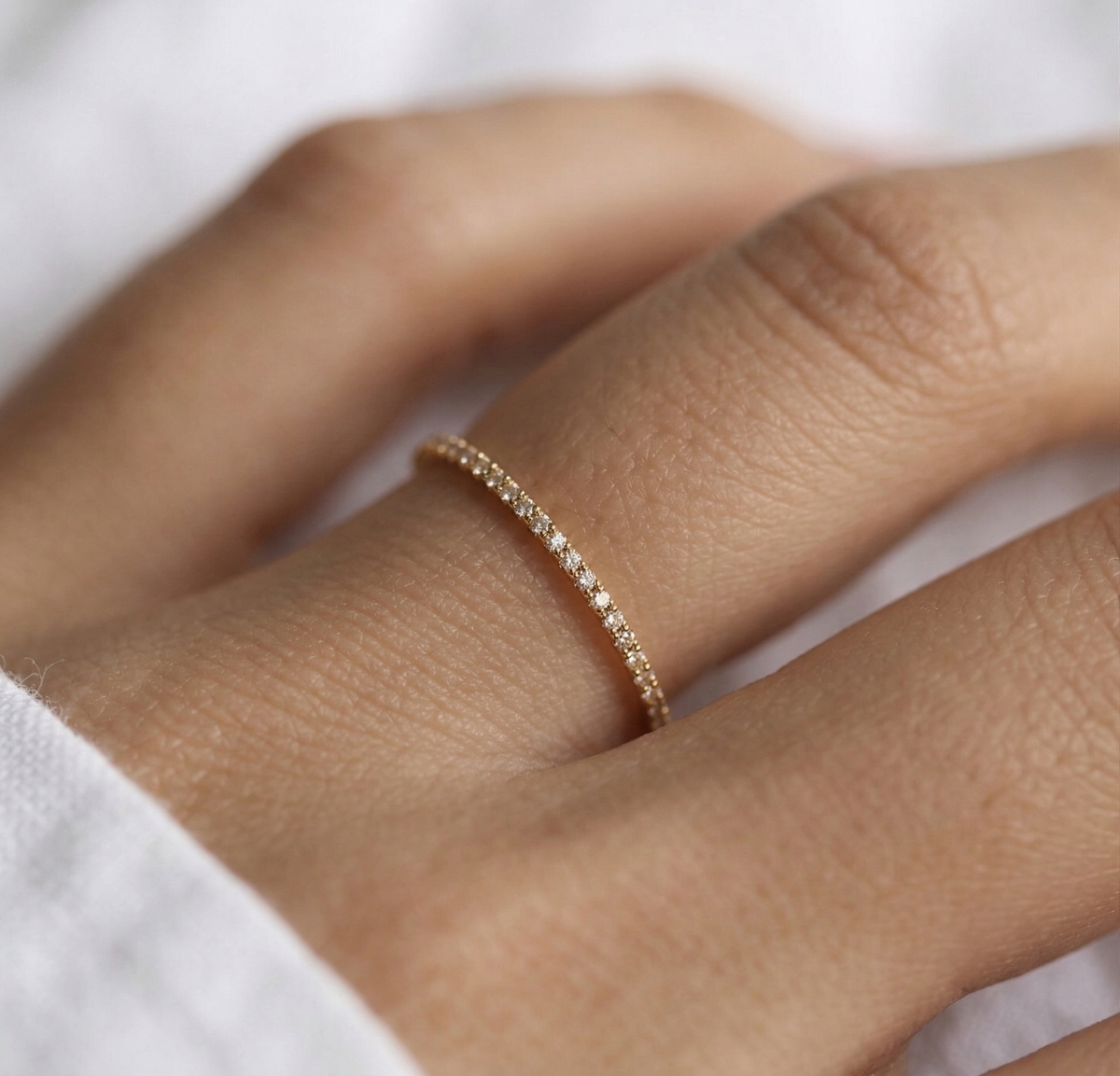 14K Gold Diamond Pave Ring