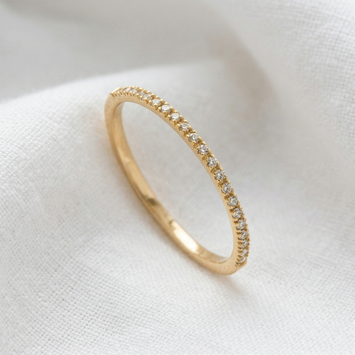 14K Gold Diamond Pave Ring