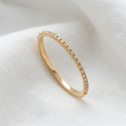 14K Gold Diamond Pave Ring