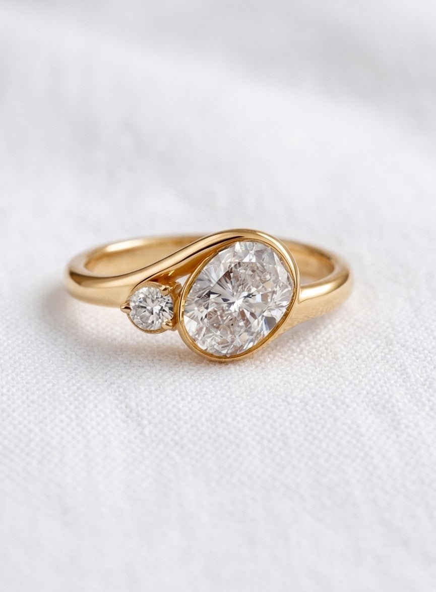 14K Gold Mother and Child Diamond Ring