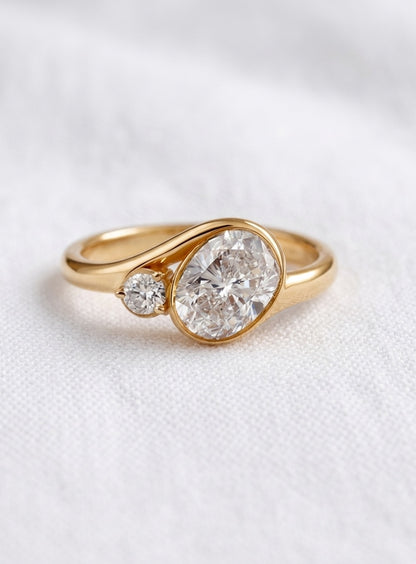 14K Gold Mother and Child Diamond Ring