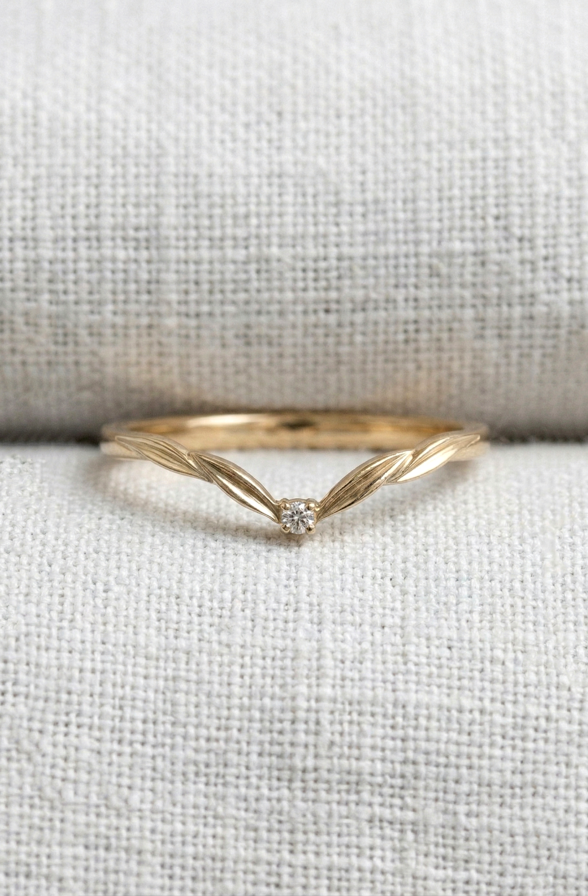 14K Gold Rose Cut Diamond Engagement Ring