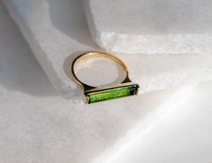 14K Solid Gold Tourmaline Ring, alternate angle, image 11