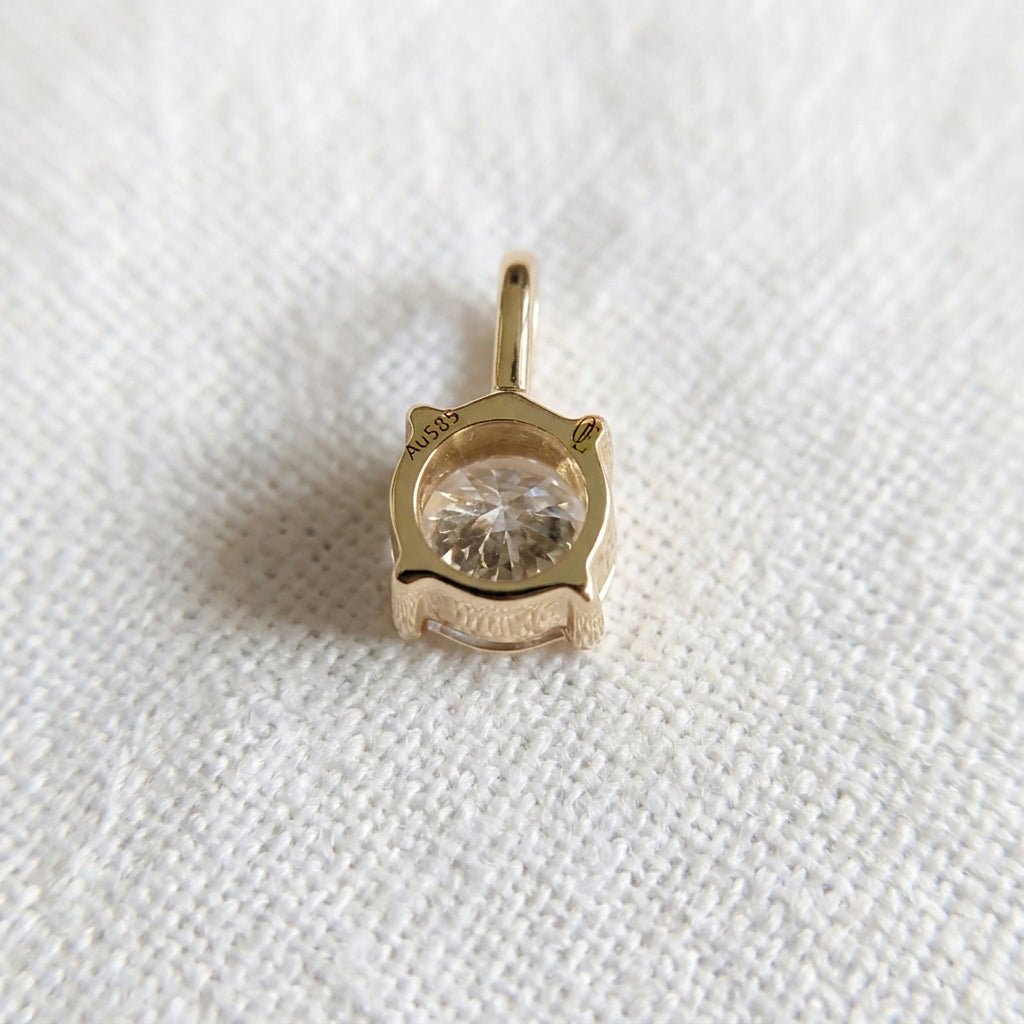 14K Gold Diamond Solitaire Necklace