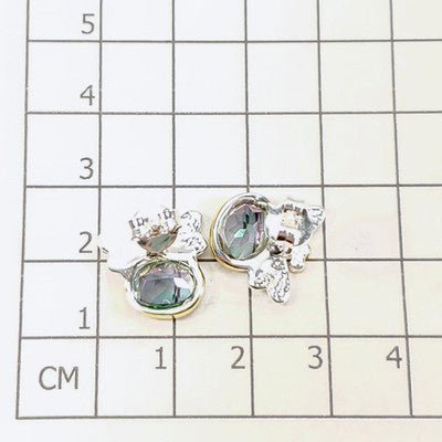 925 Silver Mystic Topaz Dragonfly Stud Earrings