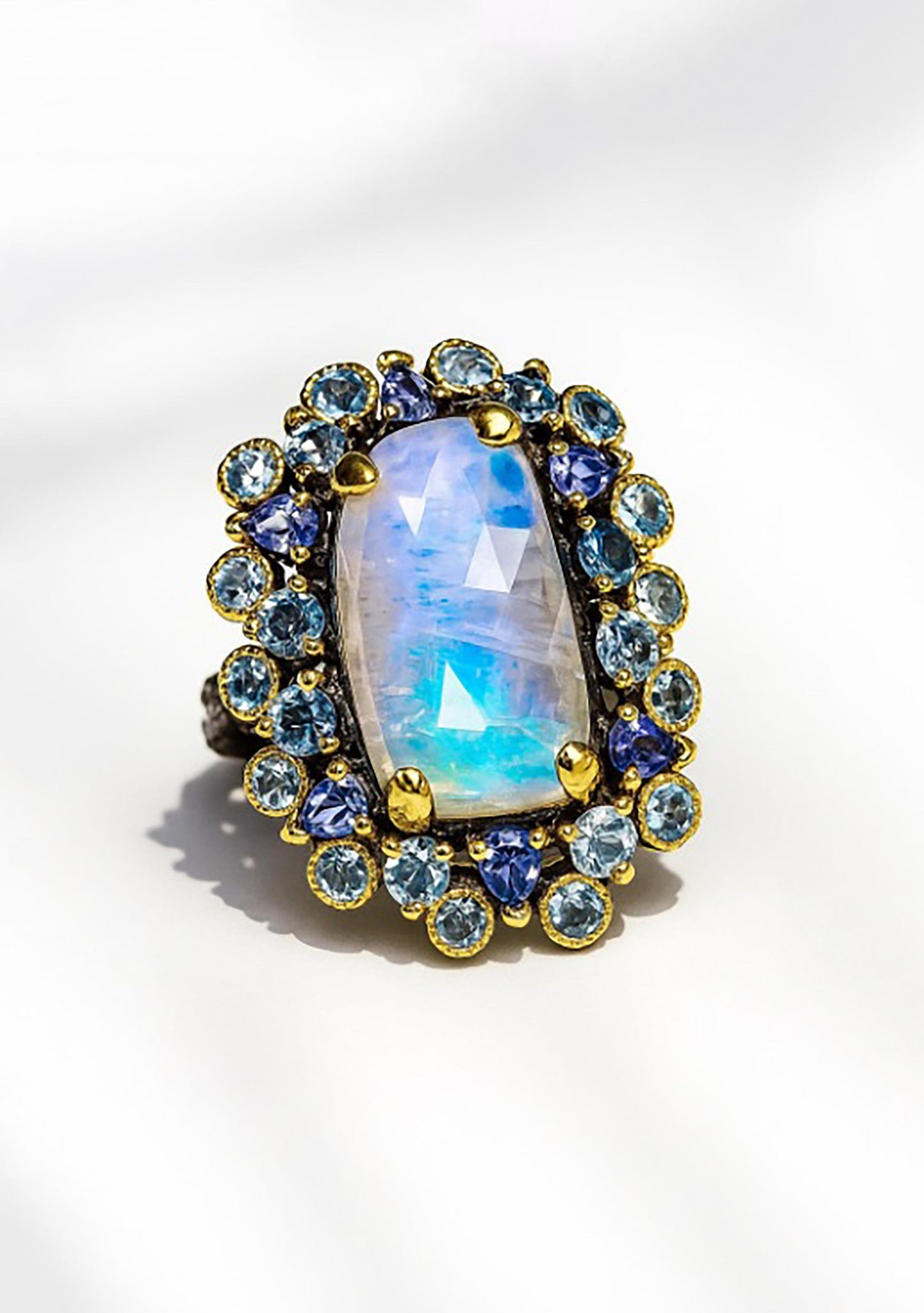 925 Sterling Silver Chunky Moonstone Ring