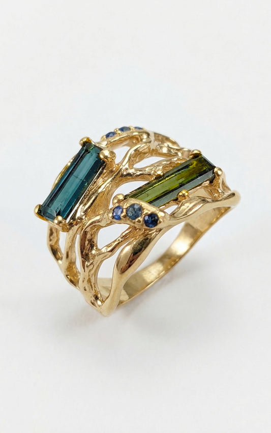 925 Sterling Silver Toi Et Moi Tourmaline Ring, main product image