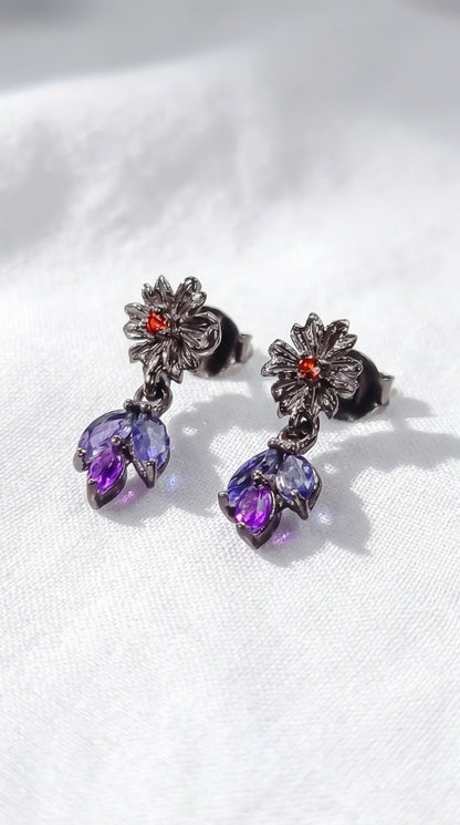 925 Silver Blue Iolite Earrings, alternate angle
