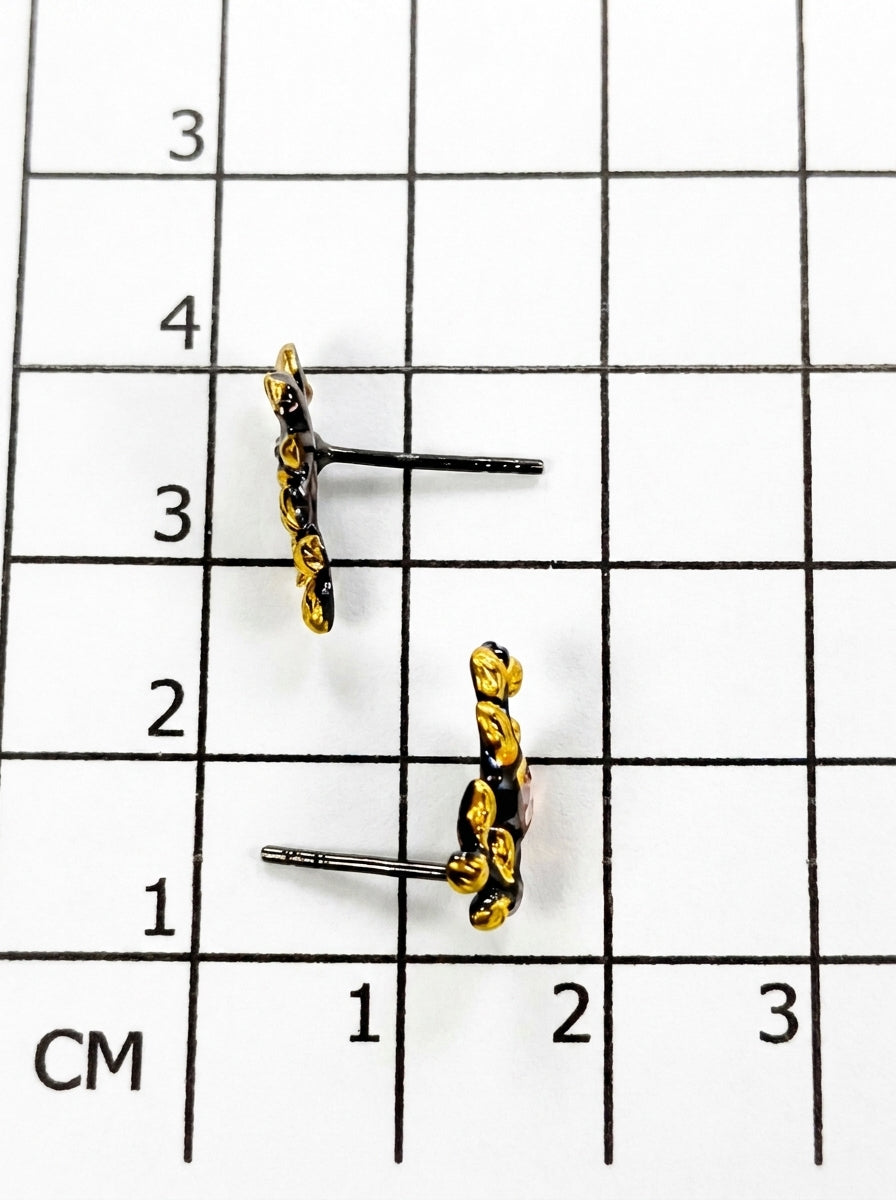 925 Silver Garnet Branch Earrings, close-up detail