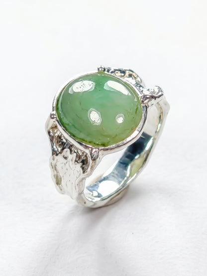 925 Sterling Silver Jade Ring, alternate angle, image 11