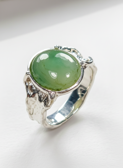 925 Sterling Silver Jade Ring, main product image