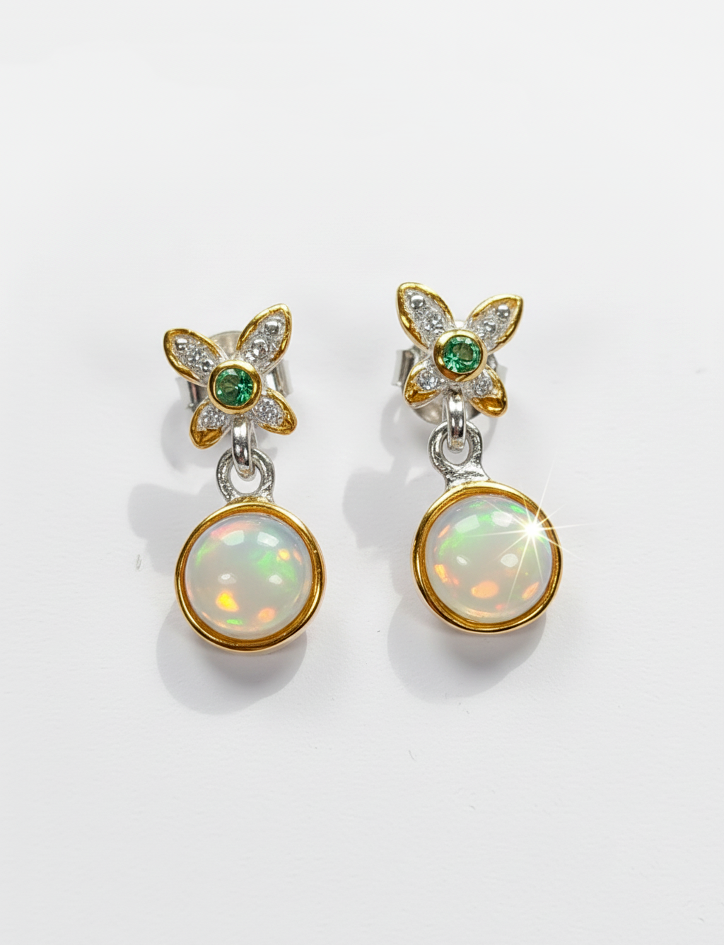 925 Silver Rainbow Opal Earrings, main product image