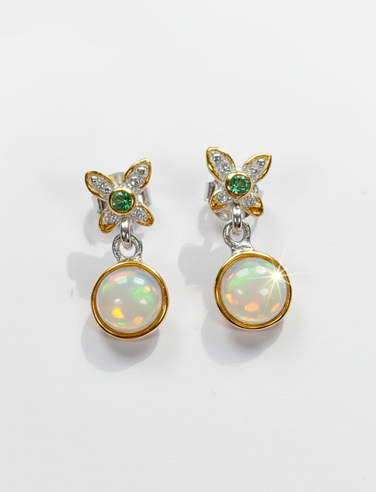 925 Silver Rainbow Opal Earrings, main product image
