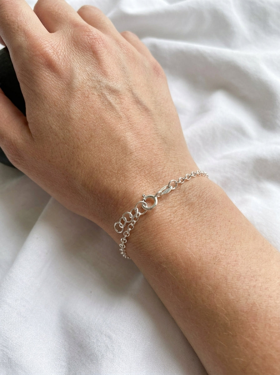 925 Silver Pink Ruby Organic Bracelet