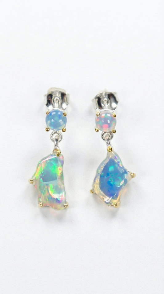 925 Silver Raiinbow Opal Earrings, main product image