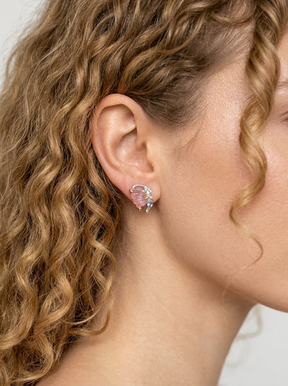 925 Silver Tourmaline Topaz Butterfly Stud Earrings