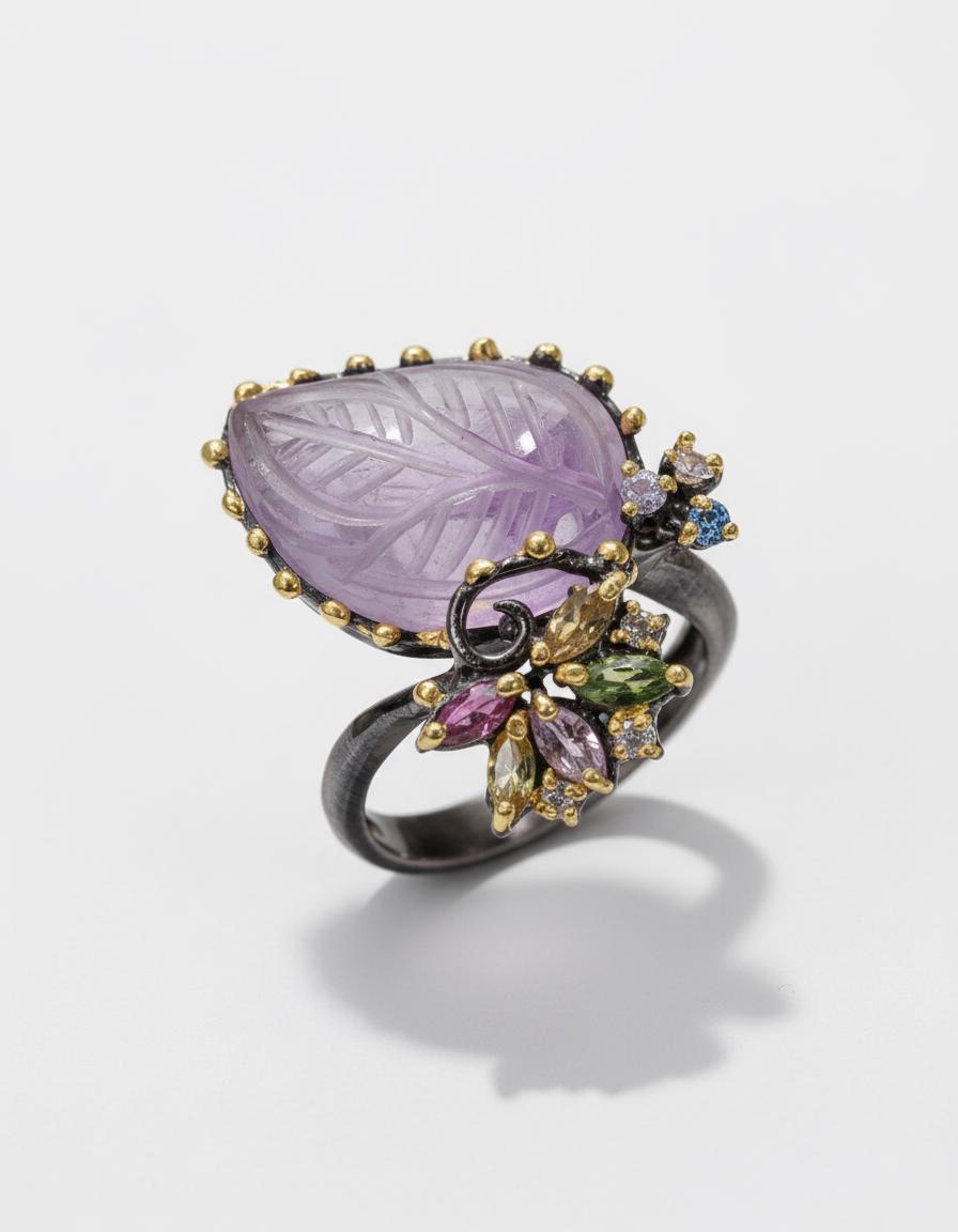 925 Sterling Silver Bi-Color Ametrine Ring, additional angle