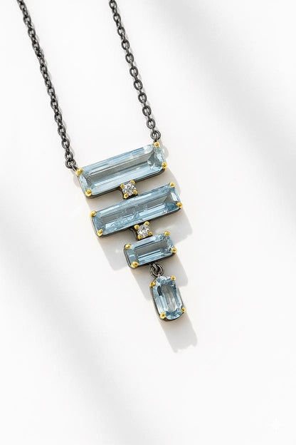 925 Sterling Silver Aquamarine Necklace, main product image