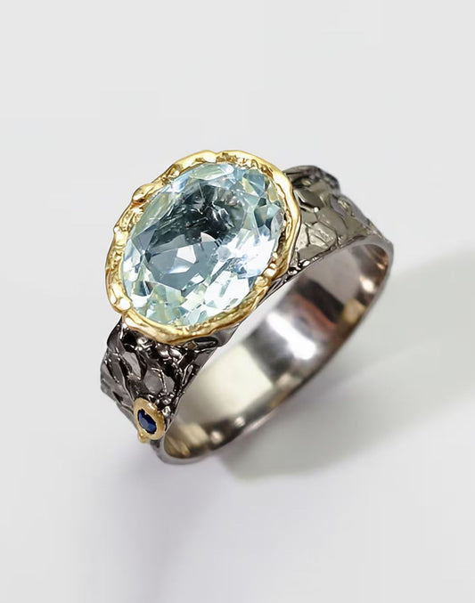 925 Sterling Silver Aquamarine Ring, main product image