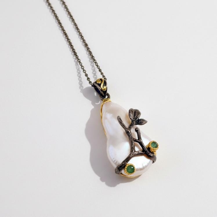 925 Sterling Silver Freshwater Pearl Necklace, close-up detail, image 12