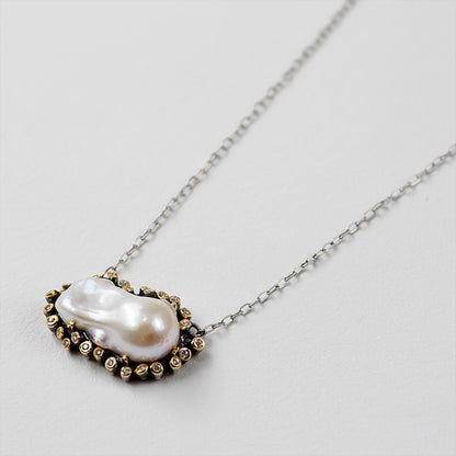 925 Sterling Silver Baroque Pearl Necklace, layered look