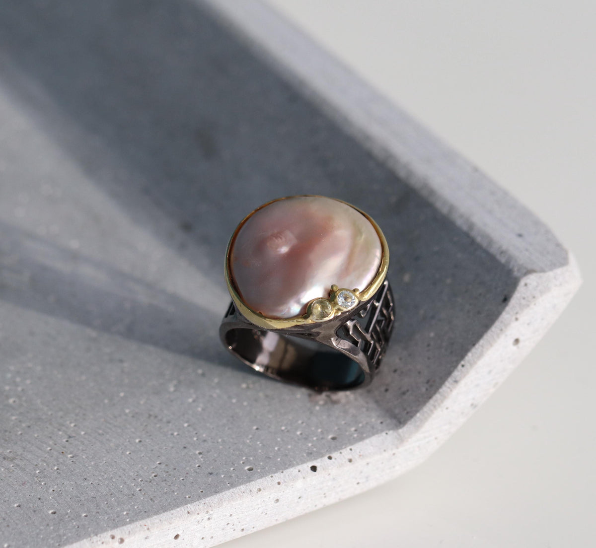 925 Sterling Silver Baroque Pearl Ring, alternate angle, image 11