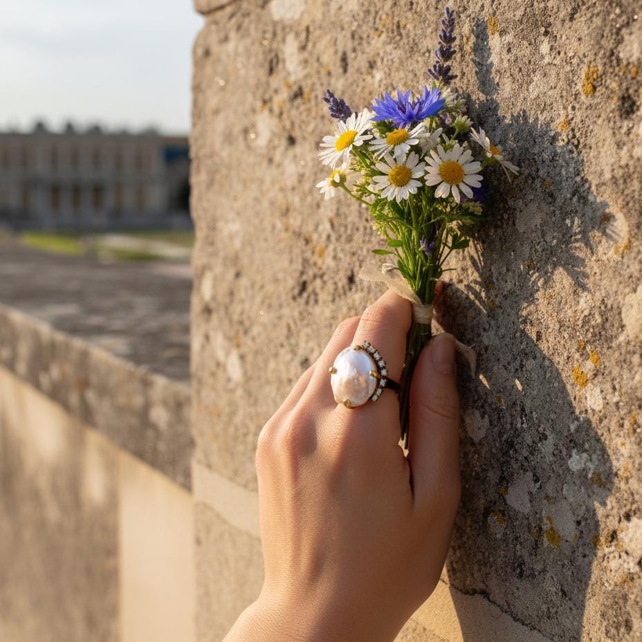 925 Sterling Silver Baroque Pearl Ring, worn on hand