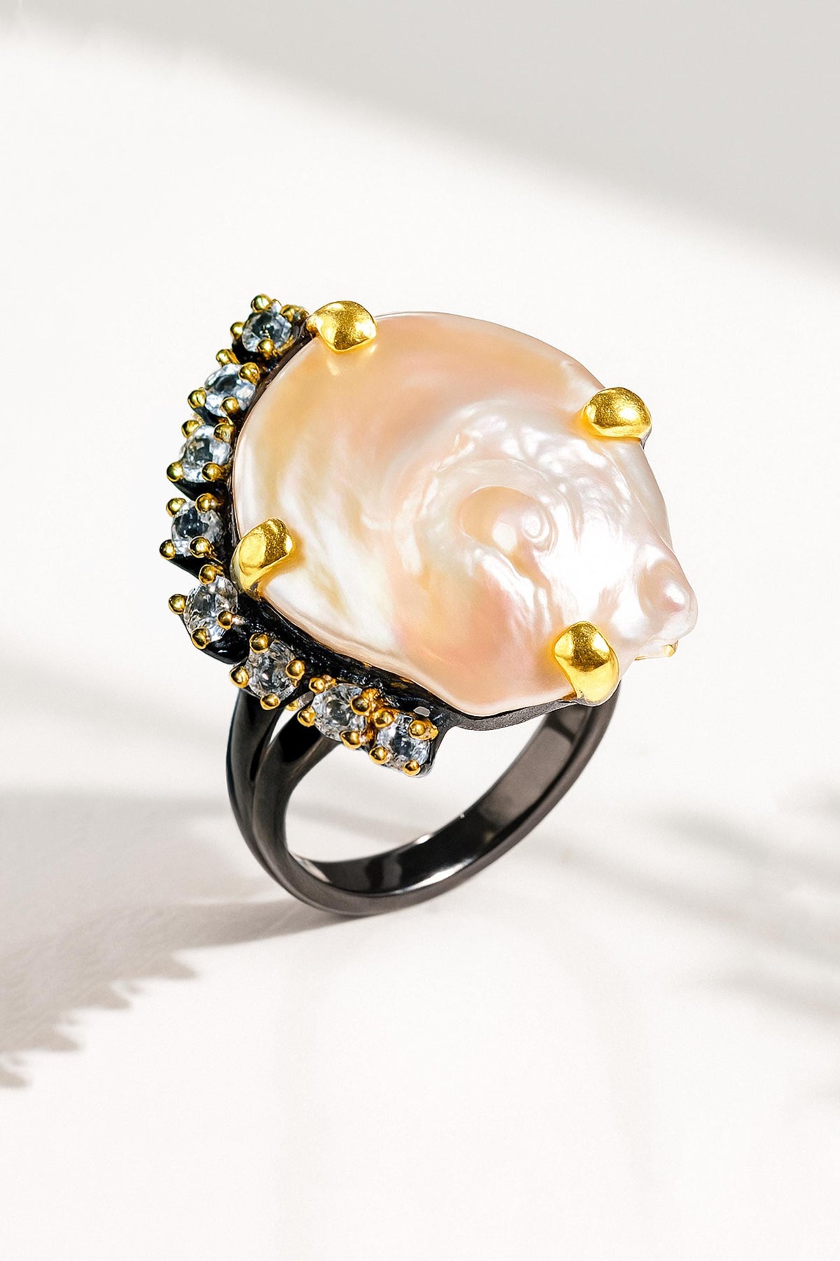 925 Sterling Silver Baroque Pearl Ring, main product image