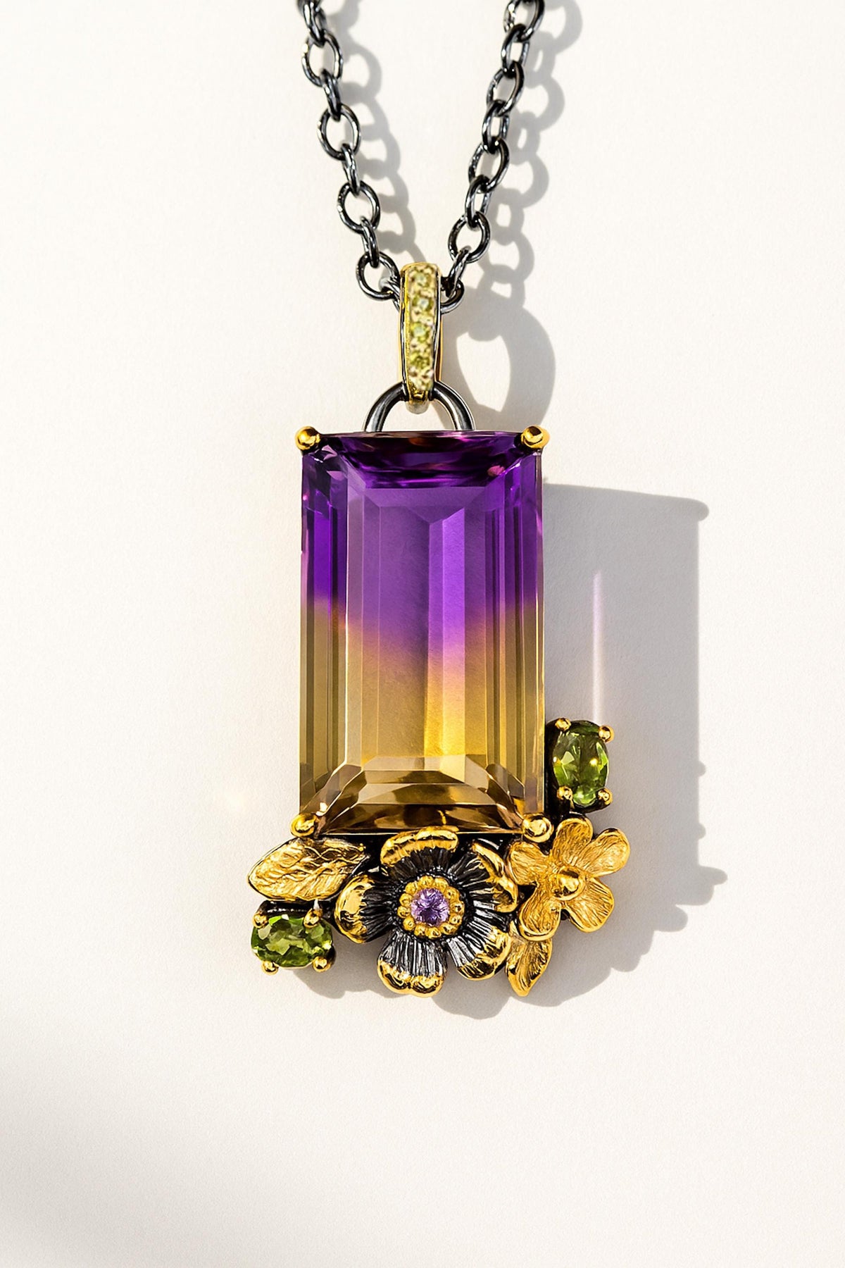 925 Sterling Silver Ametrine Necklace, chain detail