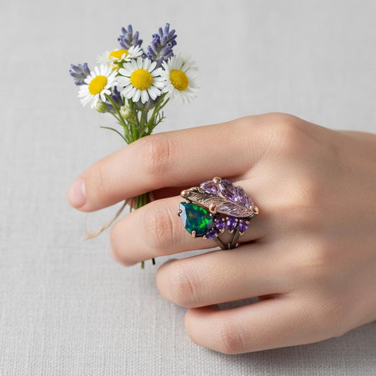925 Sterling Silver Bi-Color Ametrine Ring, alternate angle