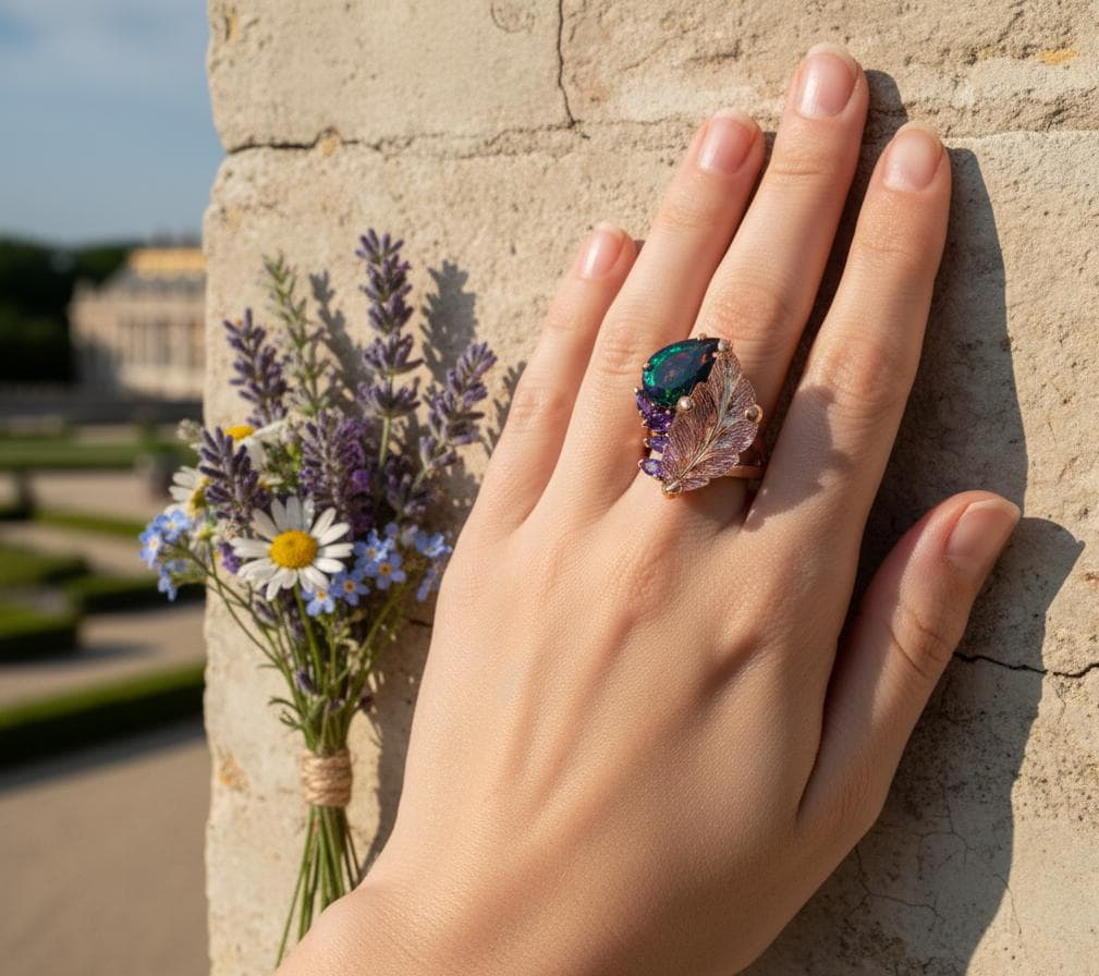925 Sterling Silver Bi-Color Ametrine Ring, close-up detail