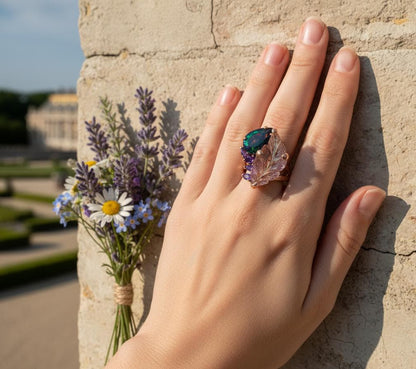 925 Sterling Silver Bi-Color Ametrine Ring, close-up detail