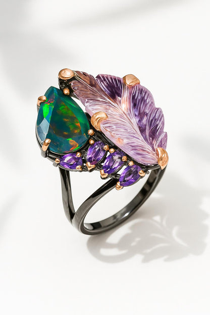 925 Sterling Silver Bi-Color Ametrine Ring, side view