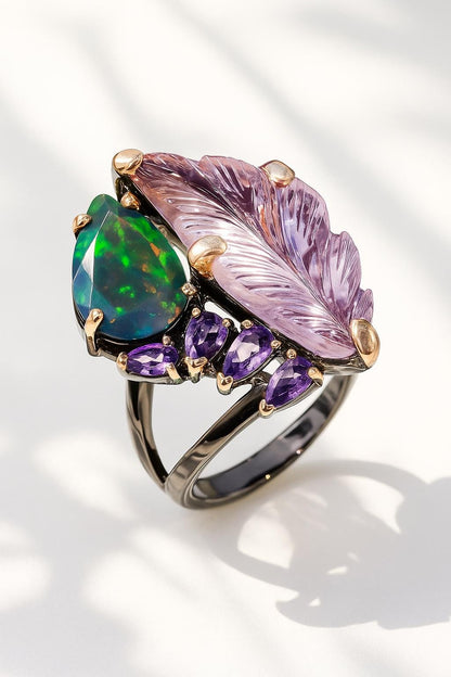 925 Sterling Silver Bi-Color Ametrine Ring, worn on hand