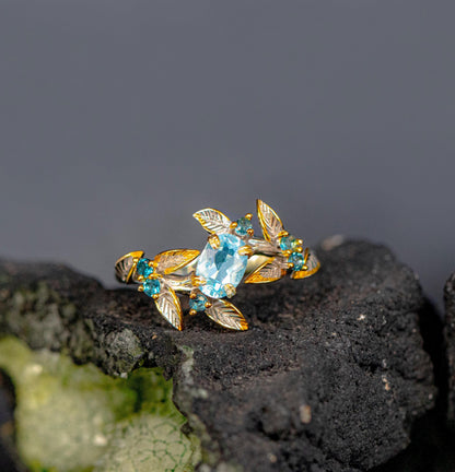 925 Sterling Silver Topaz Ring, worn on hand