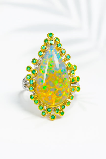 925 Sterling Silver Fire Opal Ring, main product image