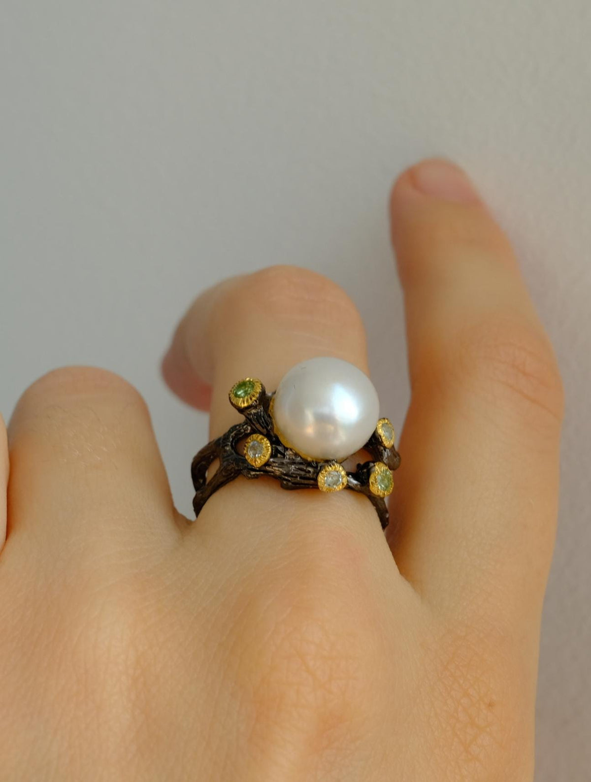 925 Sterling Silver Freshwater Pearl Ring, additional angle